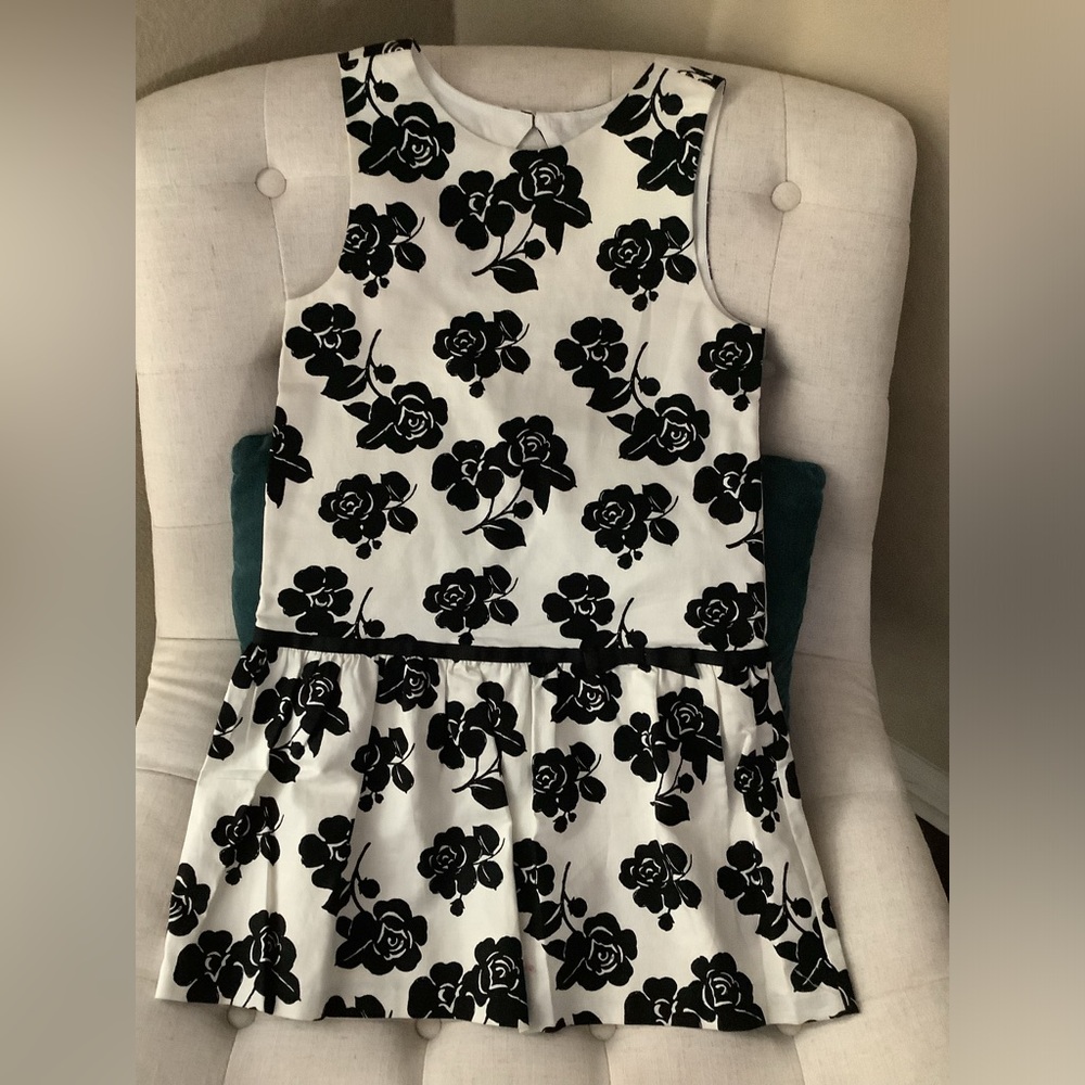 NWT Janie and Jack cream/black colored dress, girls size 10